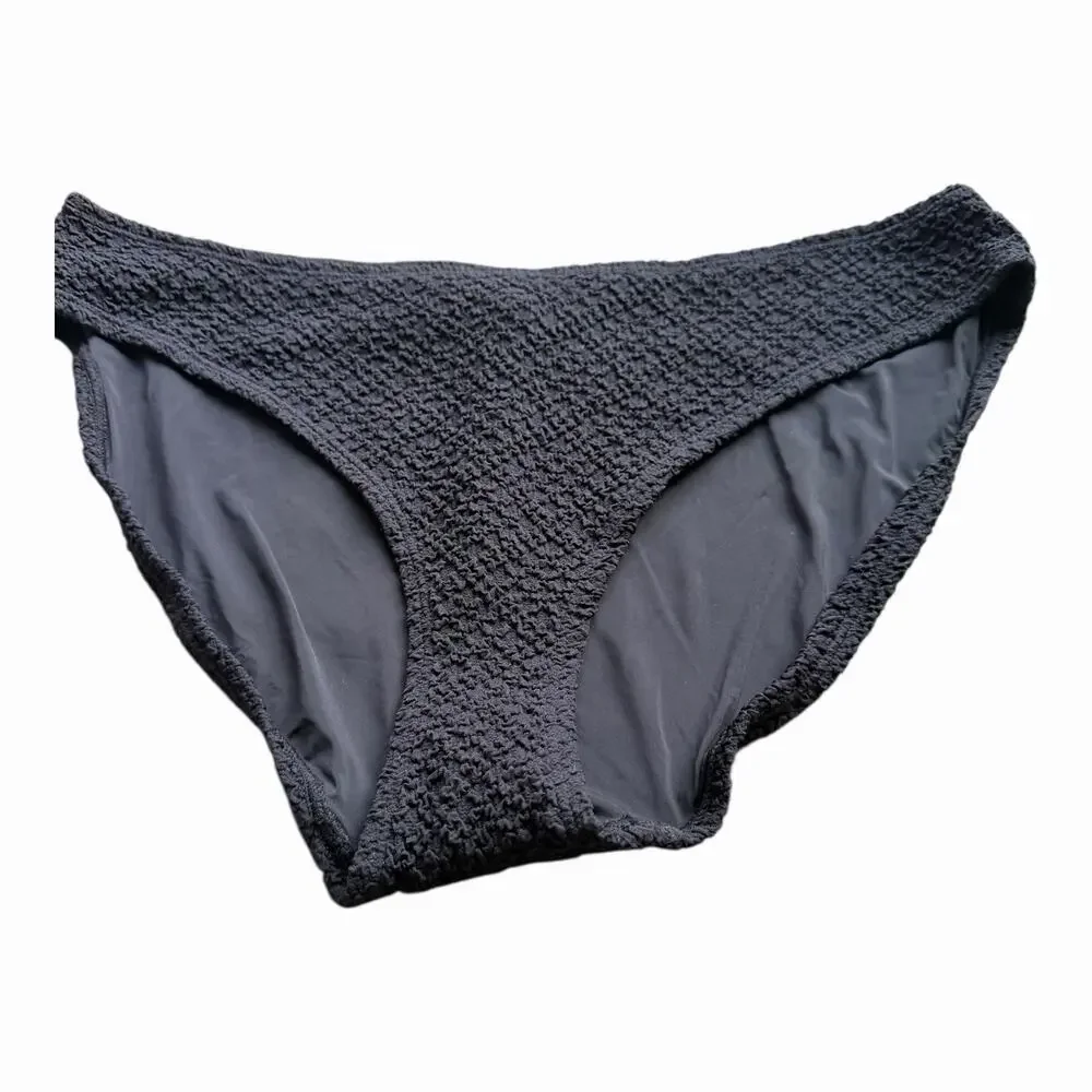 Andie x Mindy The Bikini Bottom NWT size XL in Black Textured Swimsuit